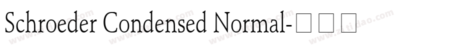 Schroeder Condensed Normal字体转换